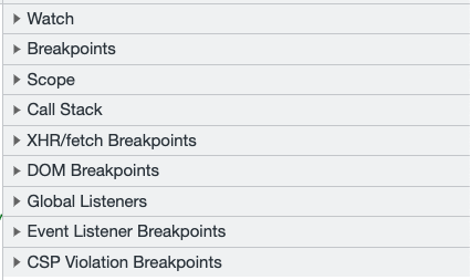 Chrome Debugger pannel