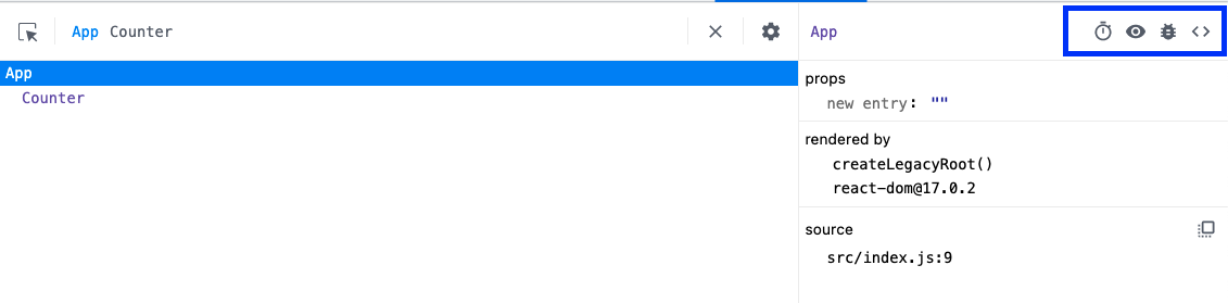 React 개발자 도구 pannel